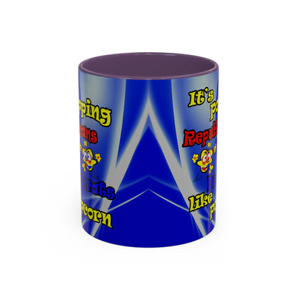 popping like popcorn - Accent Mug (blue-white wave)