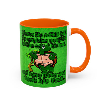 turtle race - Accent Mug (green turf)