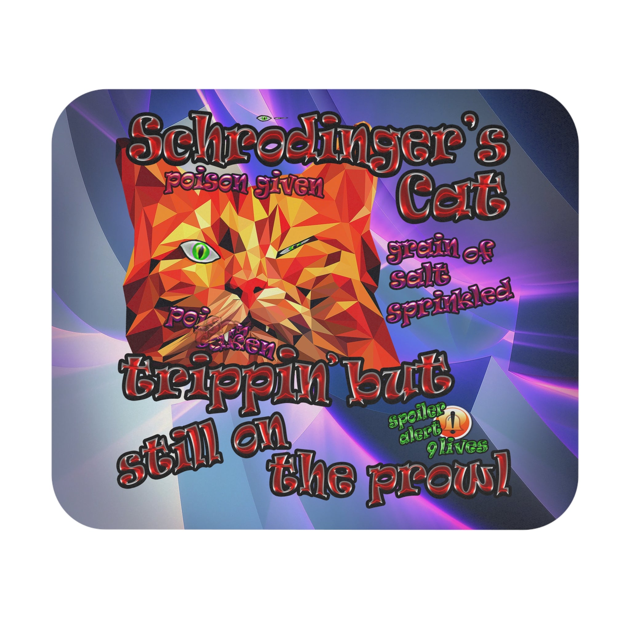 schrodinger's cat - Mouse Pad (Rectangle) (grey-pink wave)