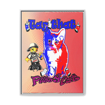 tag that - framed canvas art (yellow-orange wave)