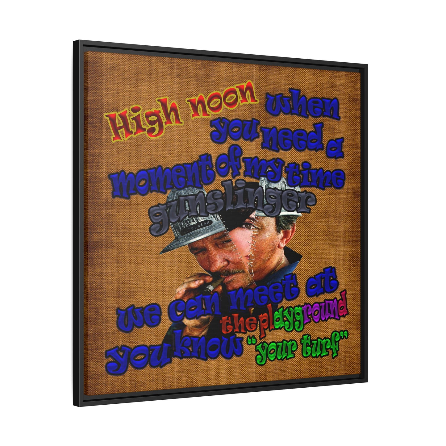 high noon - framed canvas art (brown papyrus)