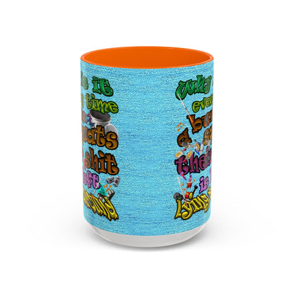 the bum's shit - Accent Mug (faded blue)
