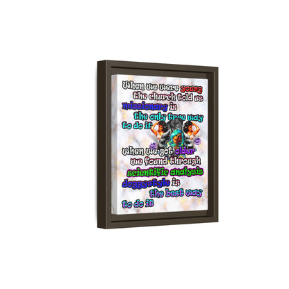 doggystyle - framed canvas art (white marble)
