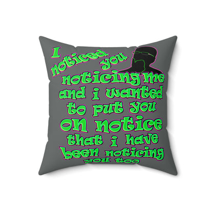 noticed you noticing - Faux Suede Square Pillow - (dark grey)