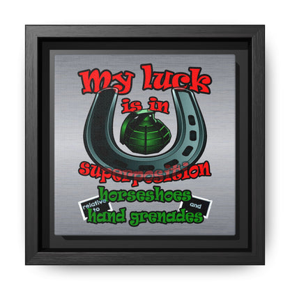 my luck - framed canvas art (brushed nickel)