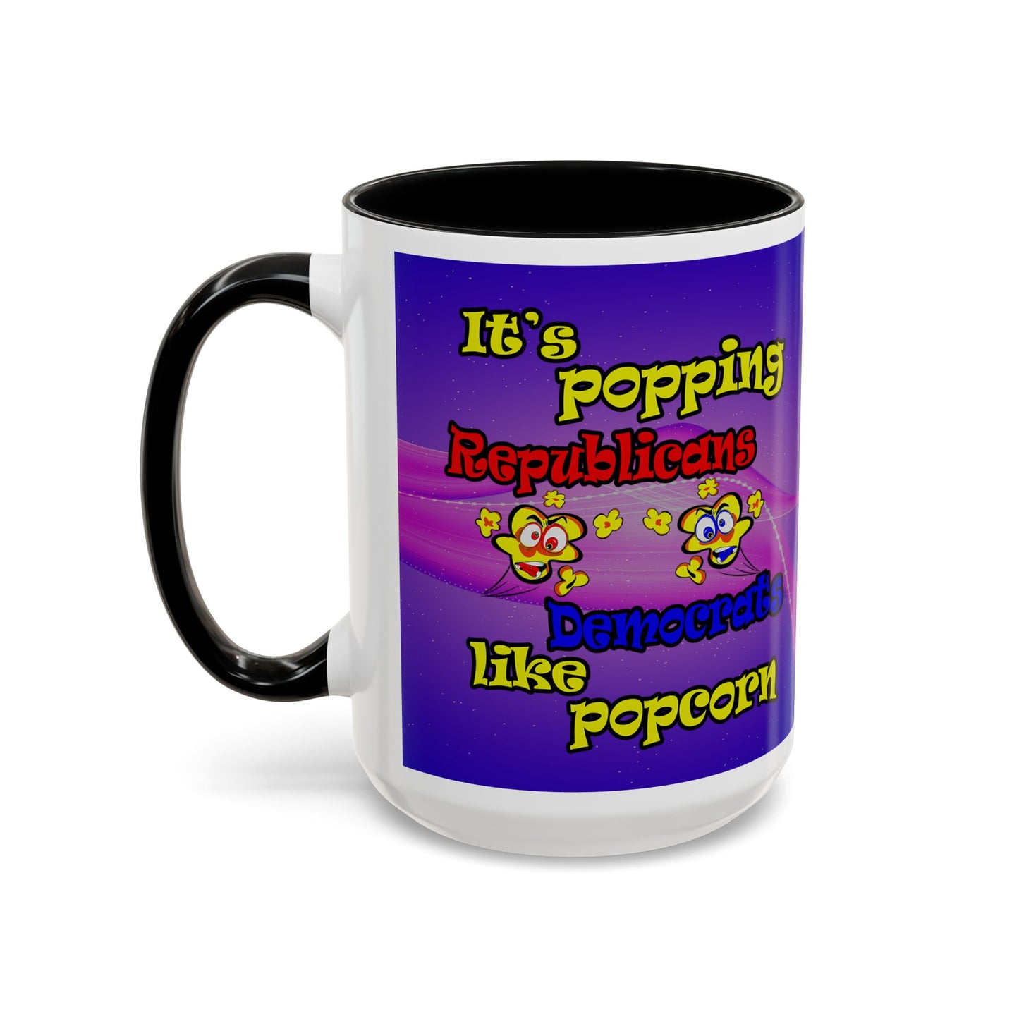 popping like popcorn - Accent Mug (purple-pink wave)