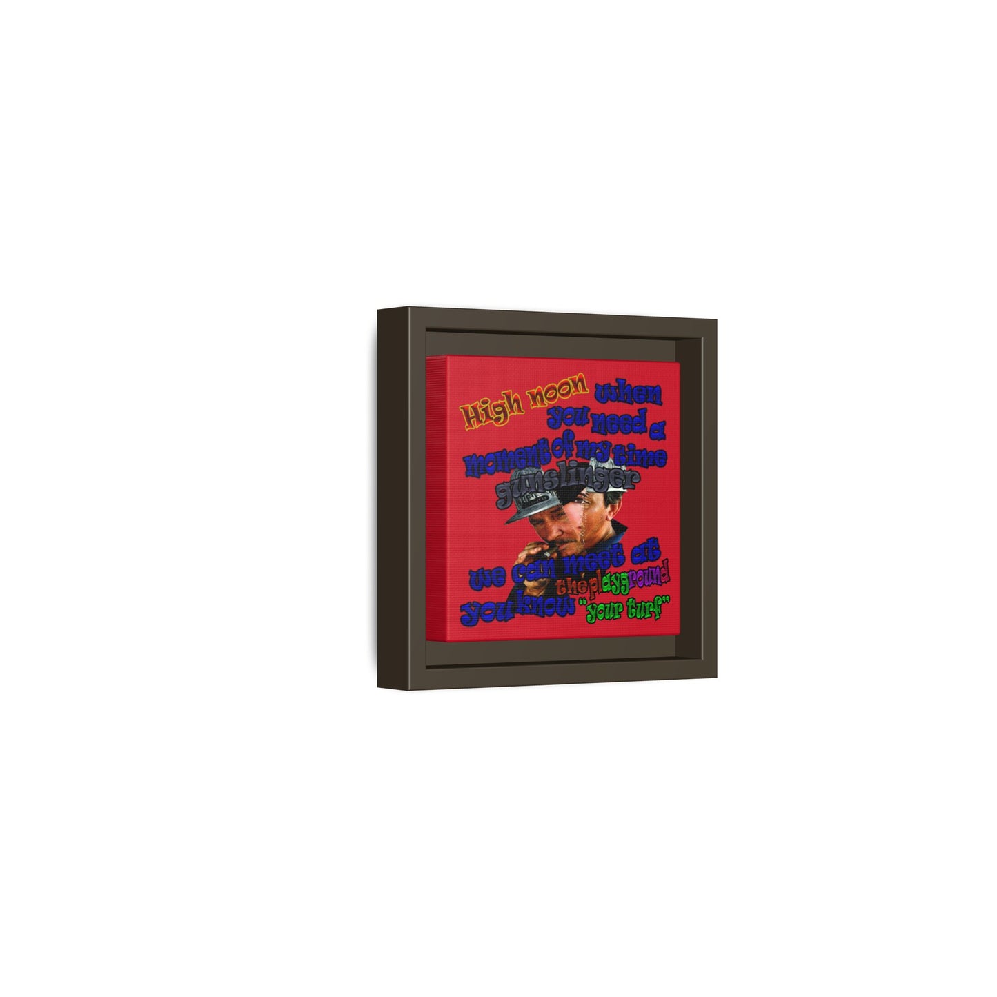 high noon - framed canvas art (dark red)