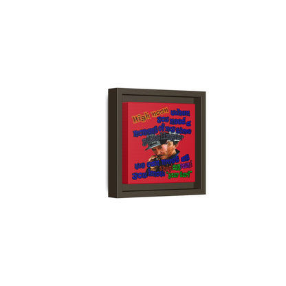 high noon - framed canvas art (dark red)