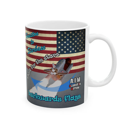 shoot for the stars - White Mug (grey-light grey)