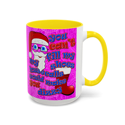 santa's shoes - Accent Mug (pink swirl)