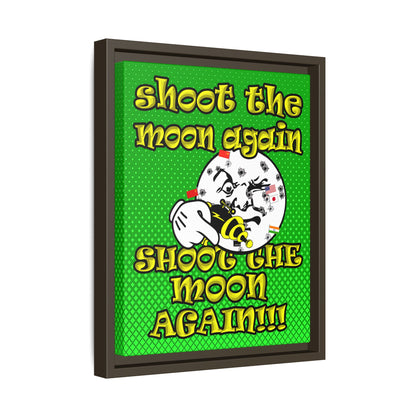 shoot the moon again - framed canvas art (logo green)