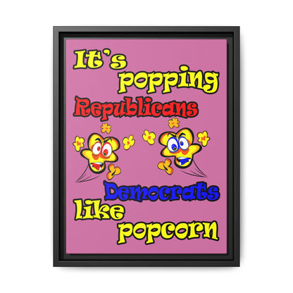 popping like popcorn - framed canvas art (light pink)
