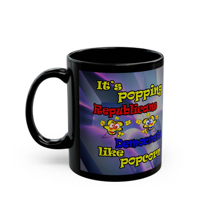 popping like popcorn - Black Mug (grey-pink wave)