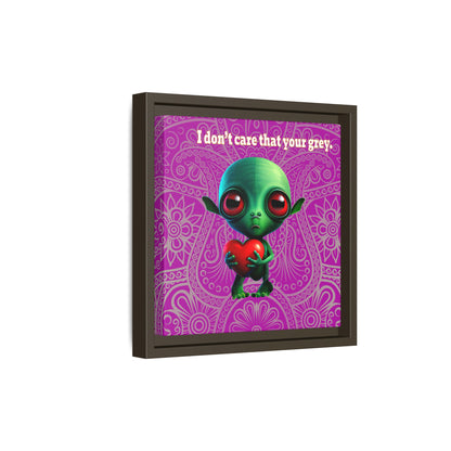 I don't care that your grey - framed canvas art (pink swirl)