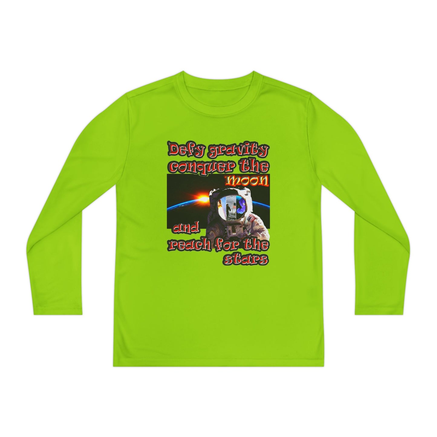 defy conquer reach - Youth Long Sleeve Competitor Tee