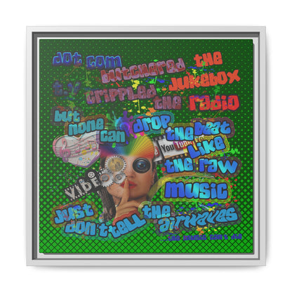 drop the beat - framed canvas art (logo green)
