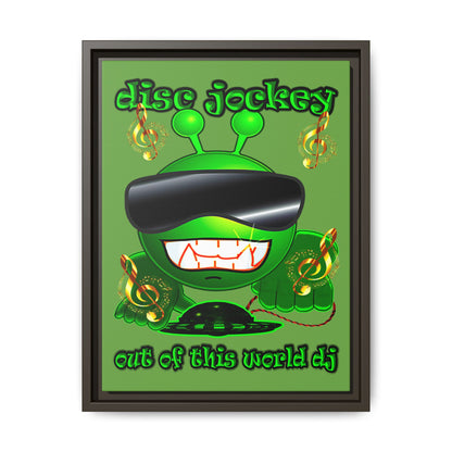 disc jockey - framed canvas art (green)