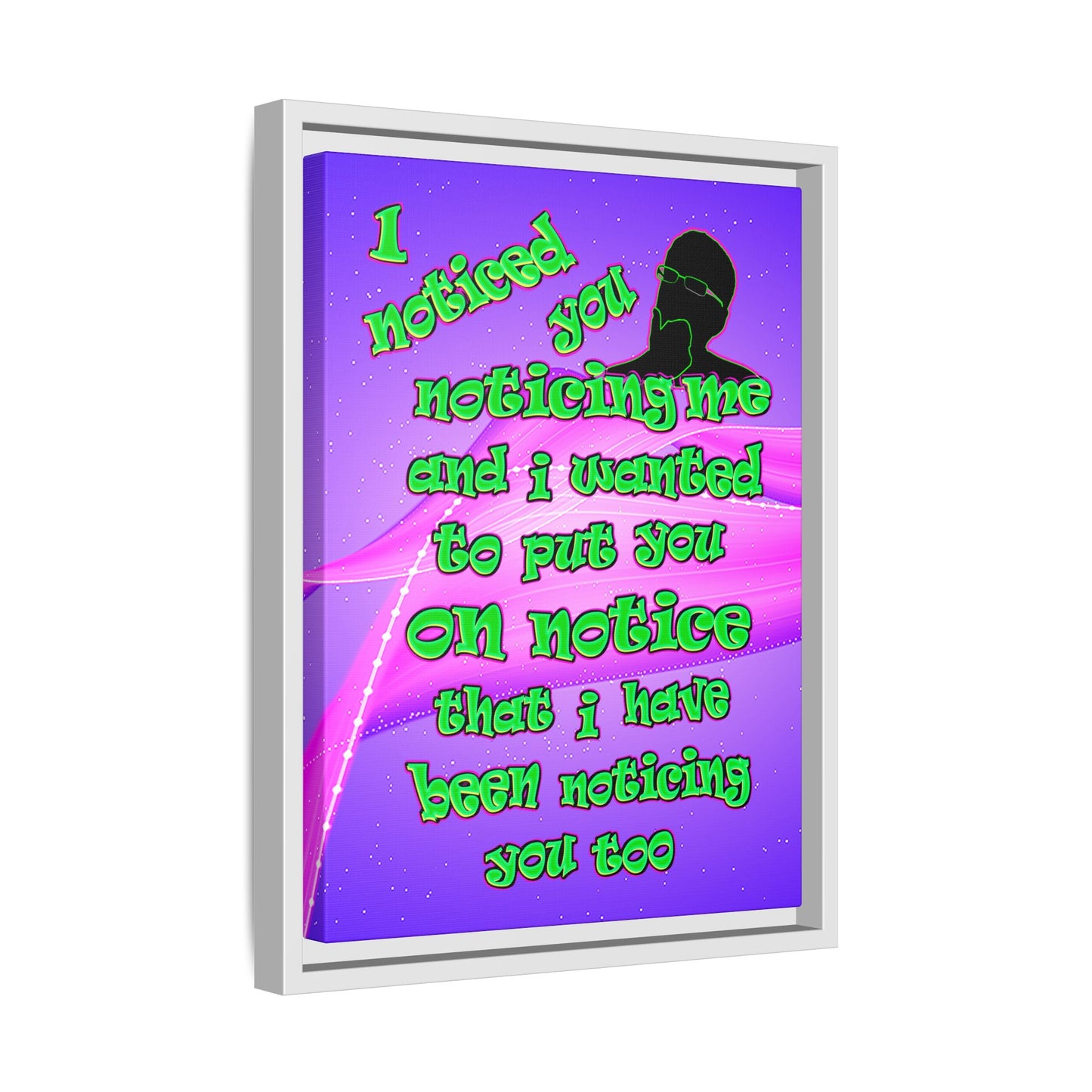 noticed you noticing - framed canvas art (purple-pink wave)