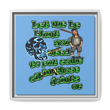 og - framed canvas art (light blue)