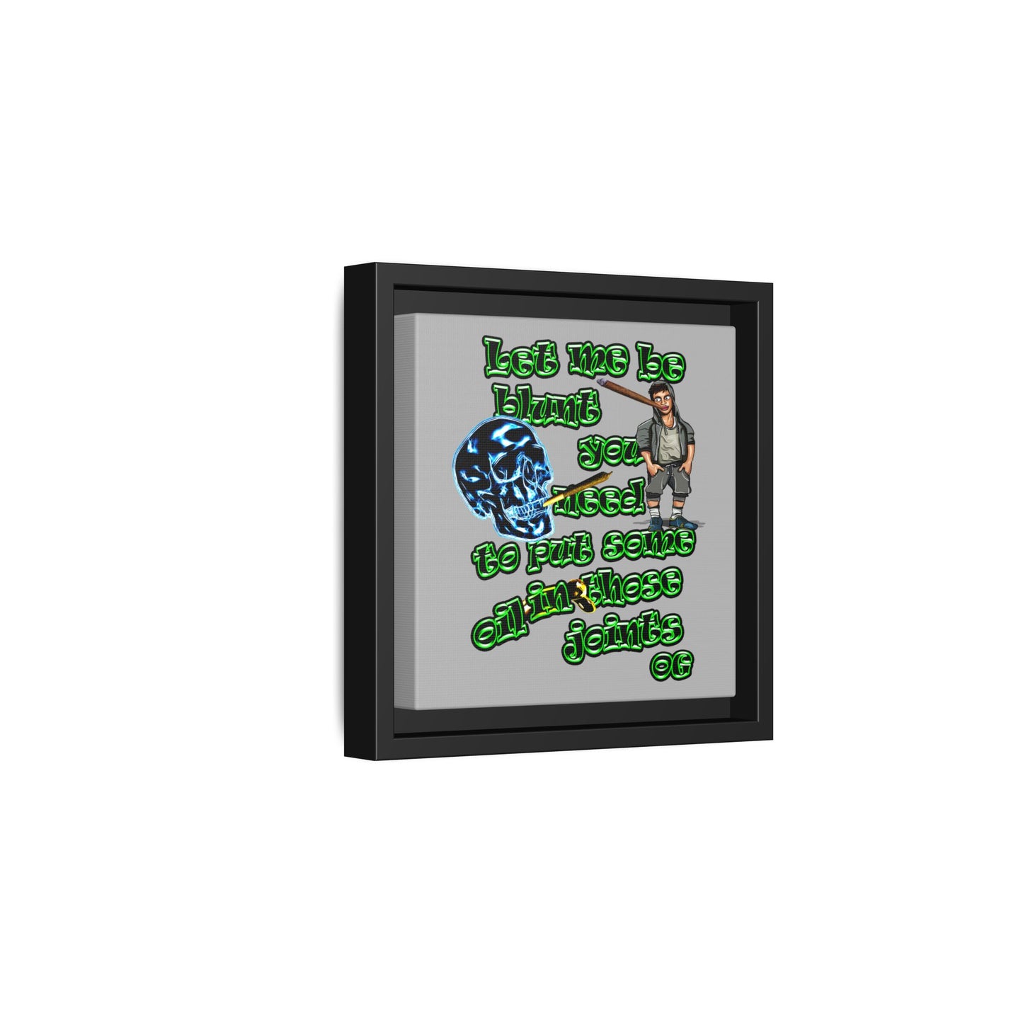 og - framed canvas art (light grey)