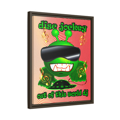 disc jockey - framed canvas art (yellow-orange wave)