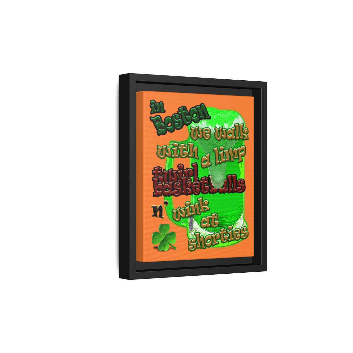 celtics logo - framed canvas art (crusta)