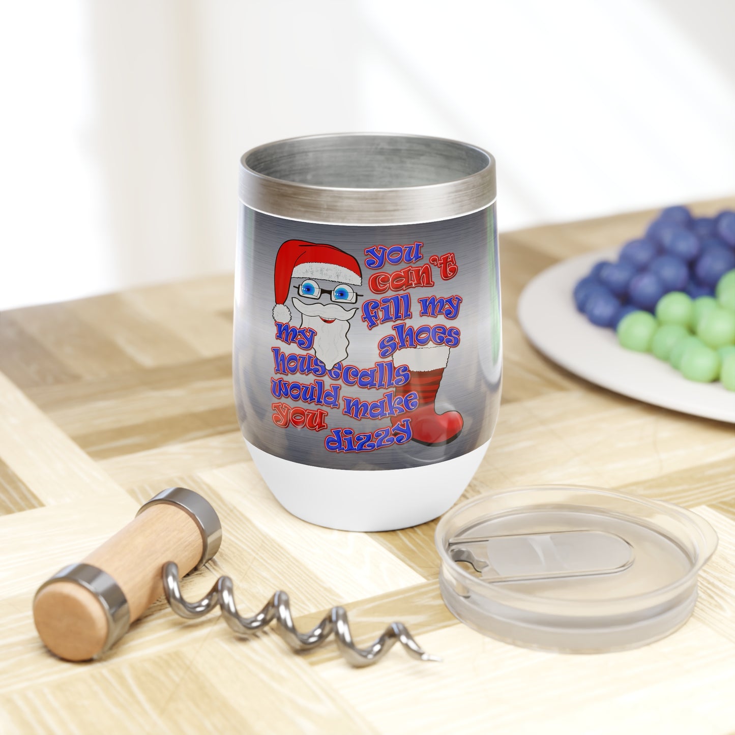 santa's shoes - Chill Wine Tumbler (brushed nickel)