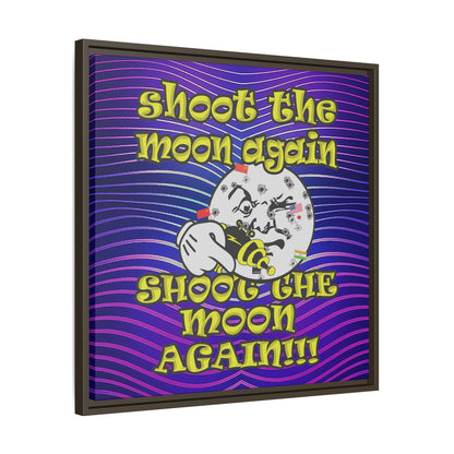 shoot the moon again - framed canvas art (purple wave)