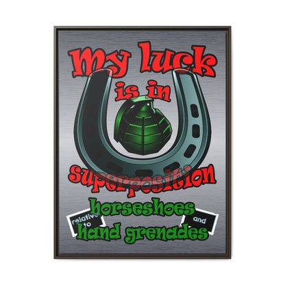 my luck - framed canvas art (brushed nickel)
