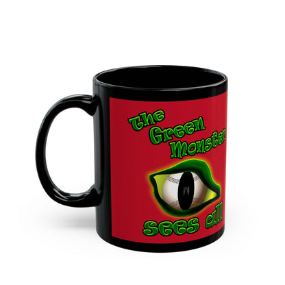 green monster - Black Mug (dark red)