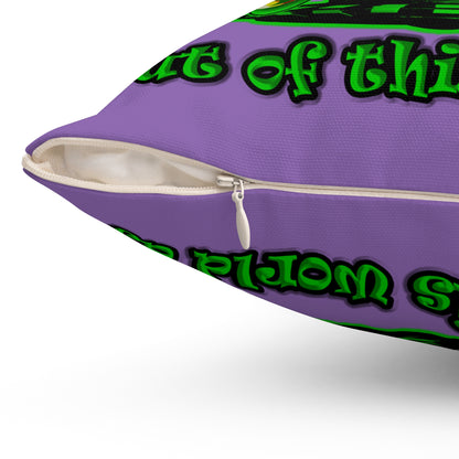 disc jockey - Spun Polyester Square Pillow - (light purple)