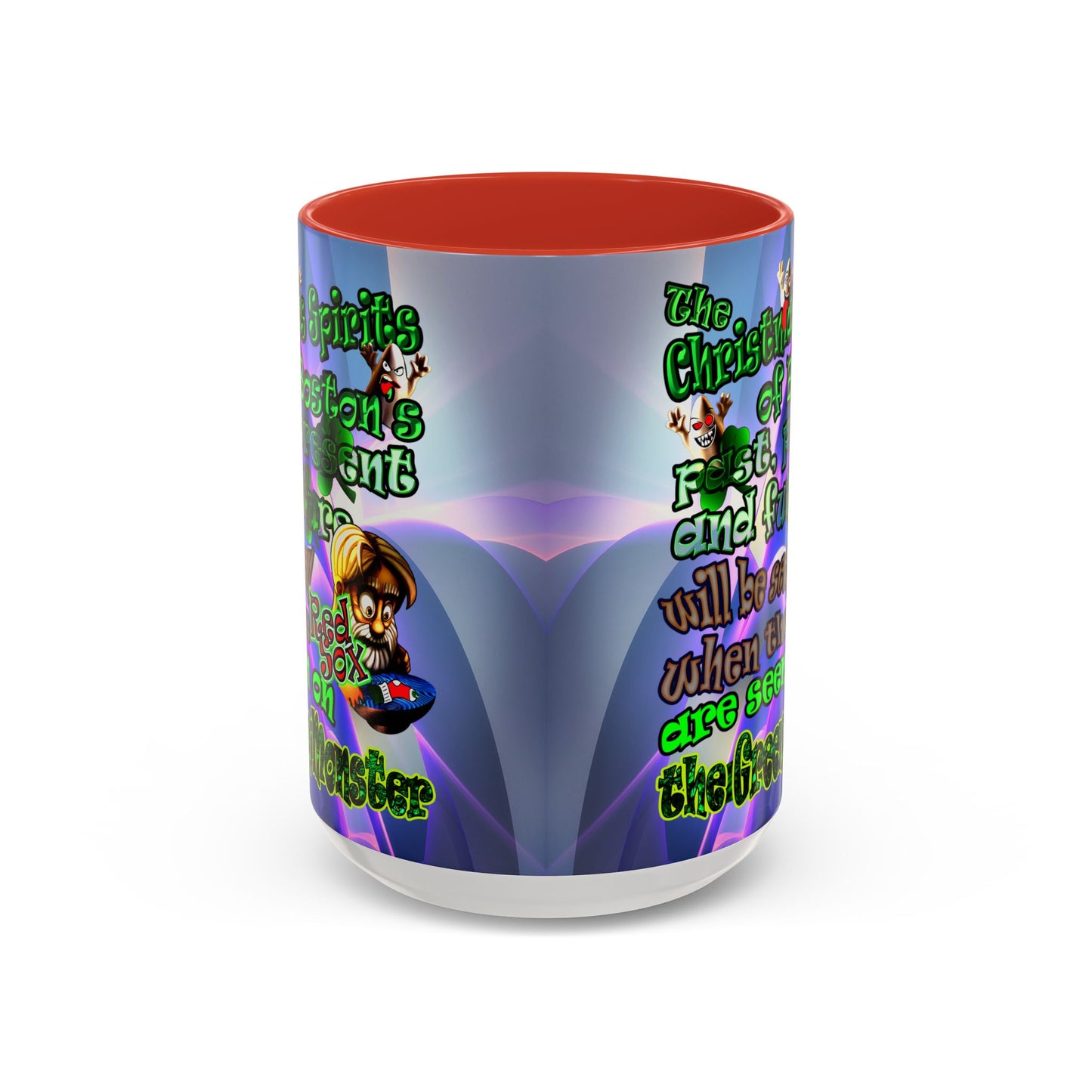 christmas spirits of boston - Accent Mug (grey-pink wave)