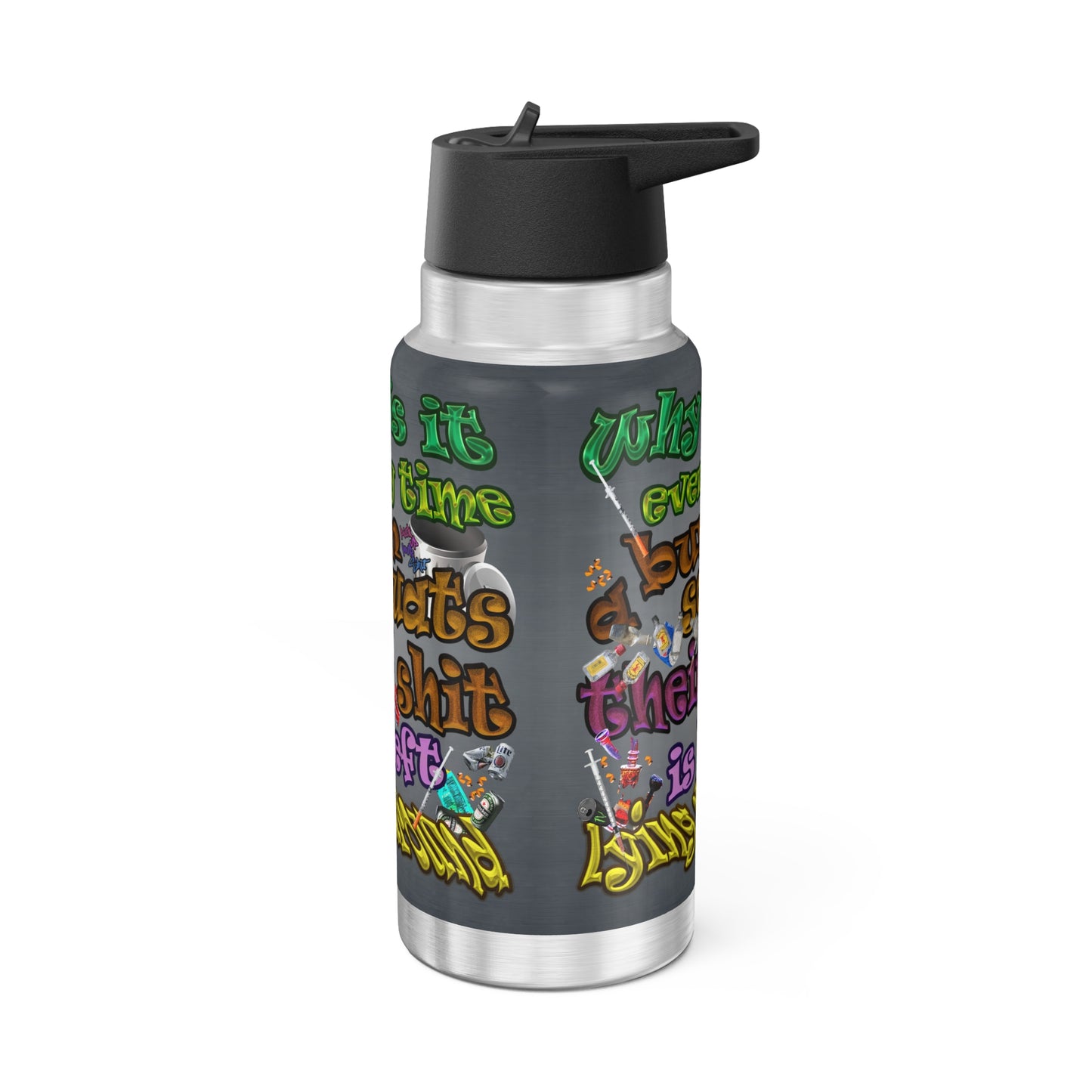 the bum's shit - Gator Tumbler, 32oz (grey-light grey)