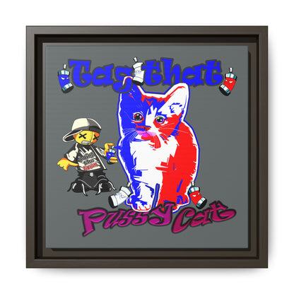tag that - framed canvas art (dark grey)