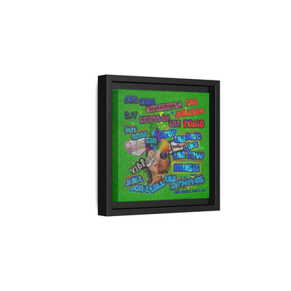 drop the beat - framed canvas art (green turf)