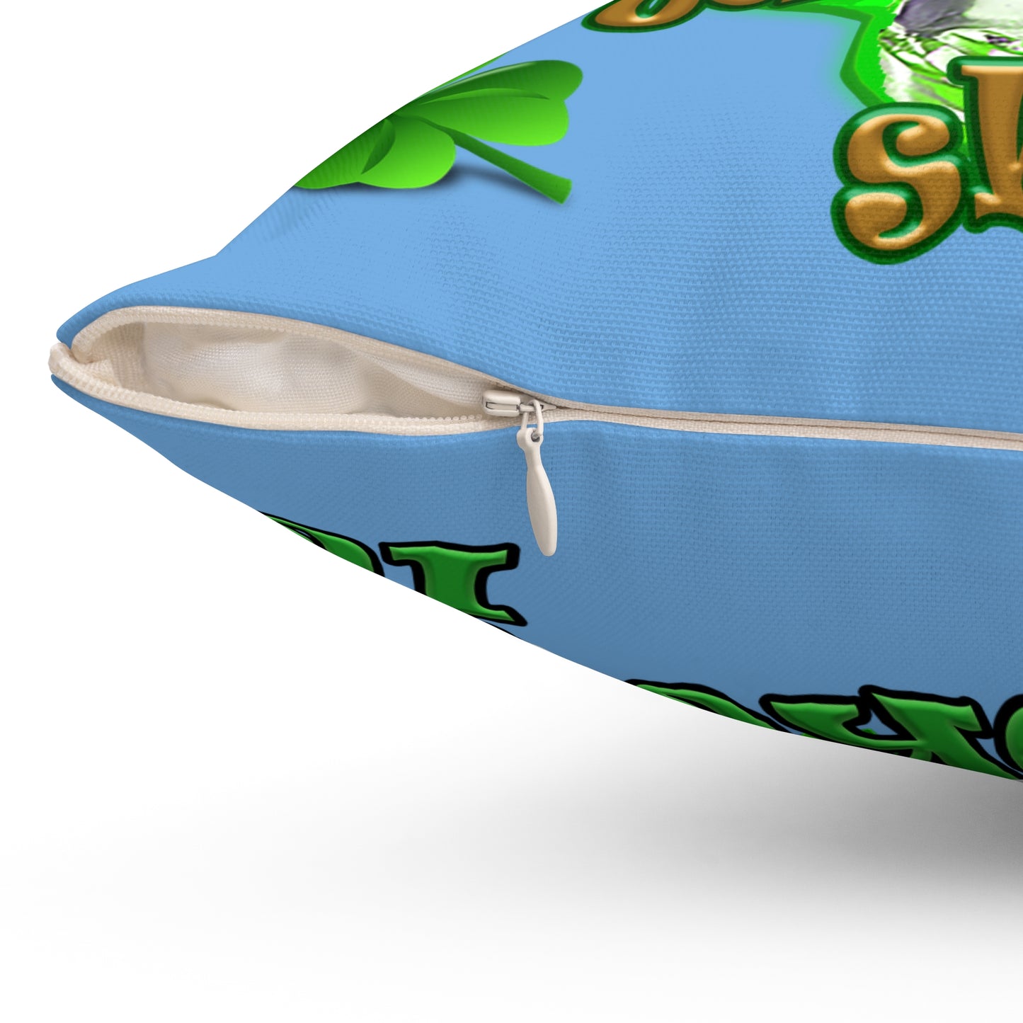 celtics logo - Spun Polyester Square Pillow - (light blue)