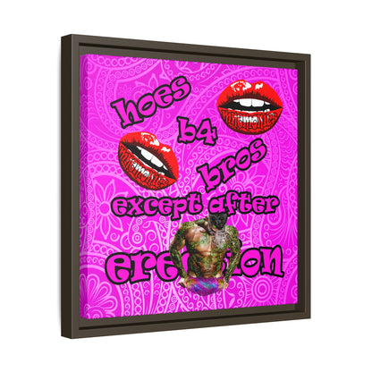 hoes b4 bros - framed canvas art (pink swirl)
