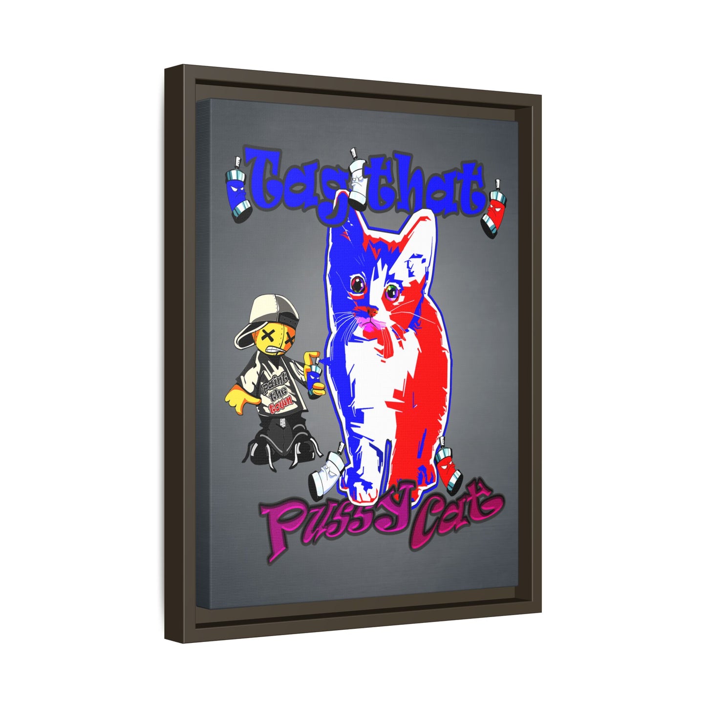 tag that - framed canvas art (grey-light grey)