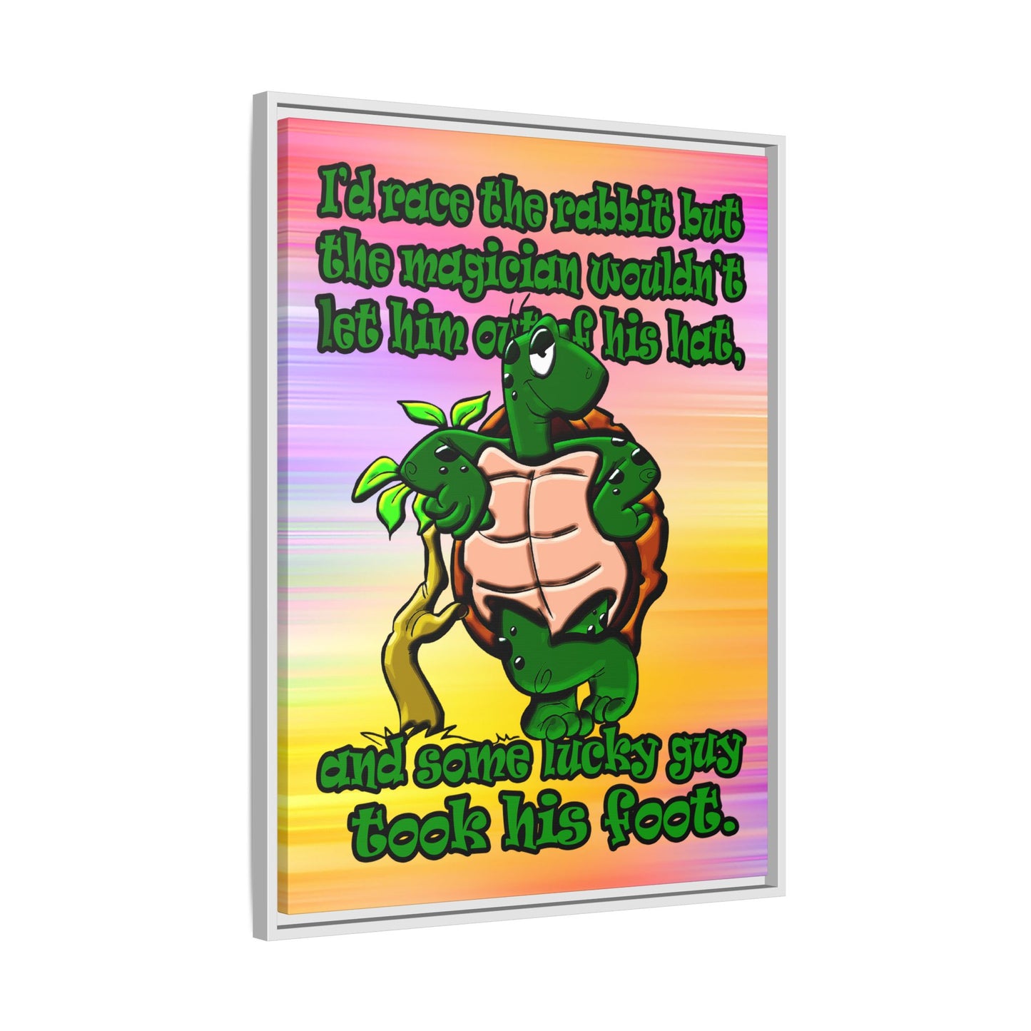turtle race - framed canvas art (color blur)