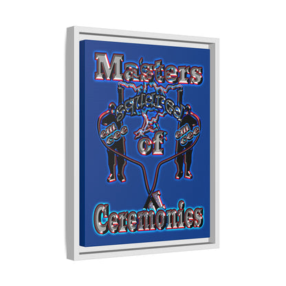 em cee squared - framed canvas art (dark blue)