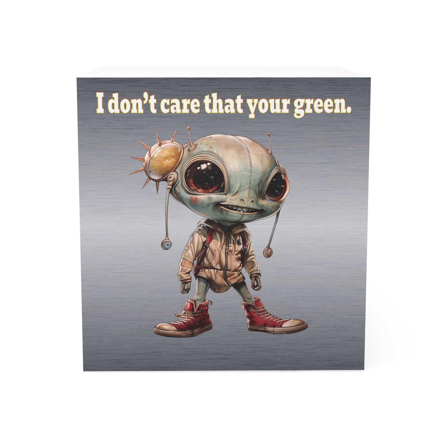 I don't care that your green - note cube (brushed nickel)