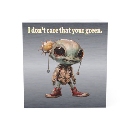 I don't care that your green - note cube (brushed nickel)