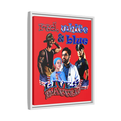 rw&b lives matter - framed canvas art (red)