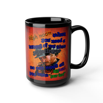 high noon - Black Mug (burnt orange)