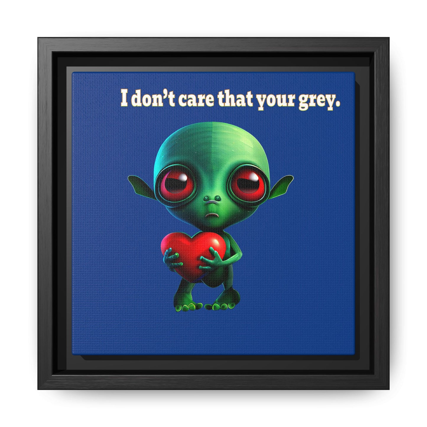 I don't care that your grey - framed canvas art (dark blue)
