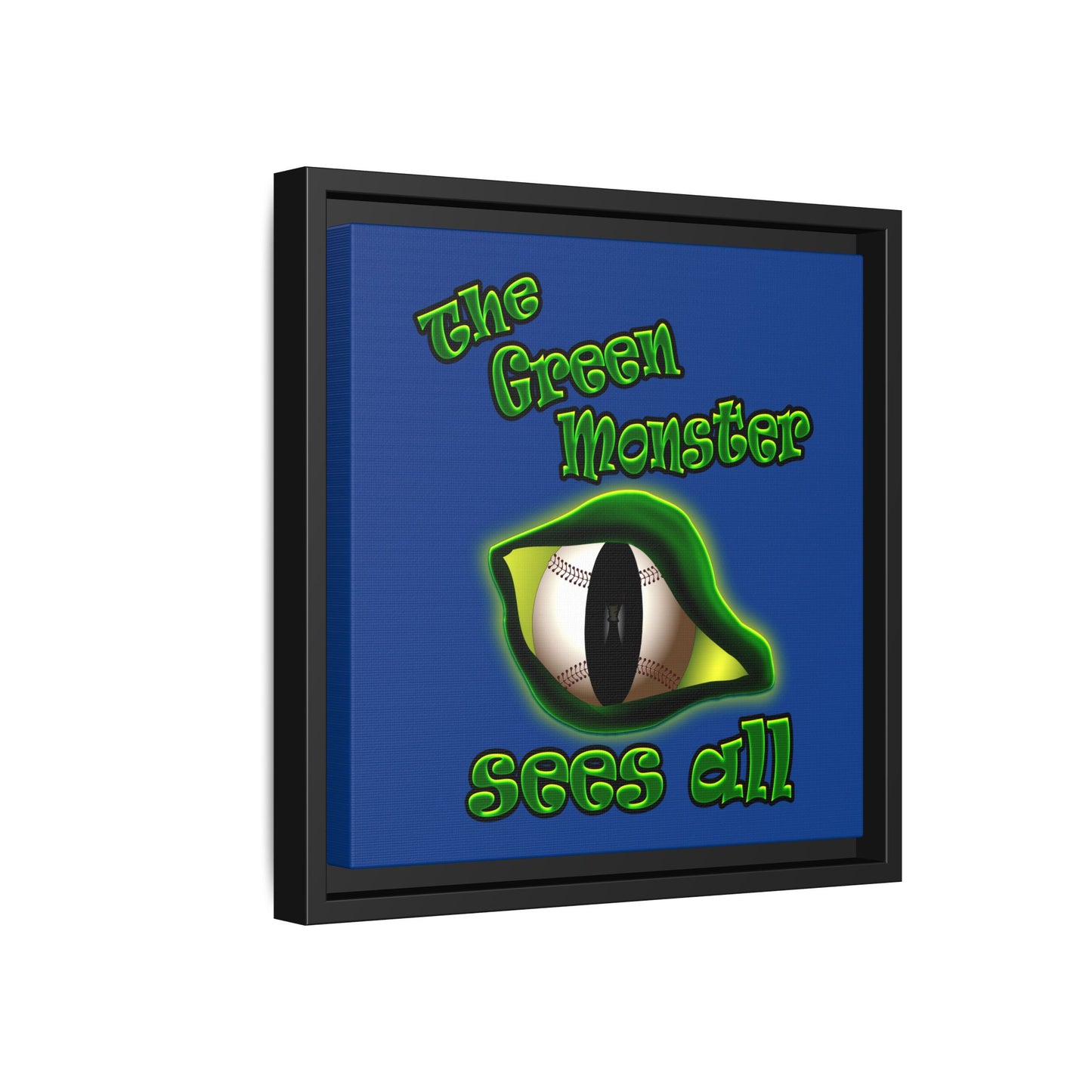 green monster - framed canvas art (dark blue)