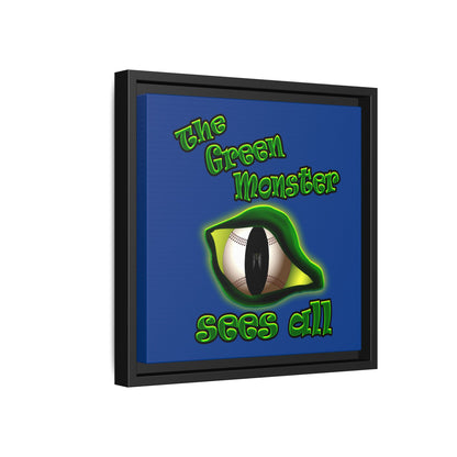green monster - framed canvas art (dark blue)