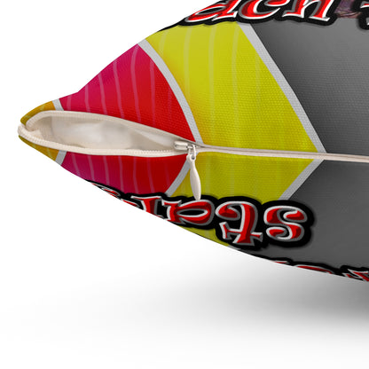 defy conquer reach - Spun Polyester Square Pillow - (rainbow split)