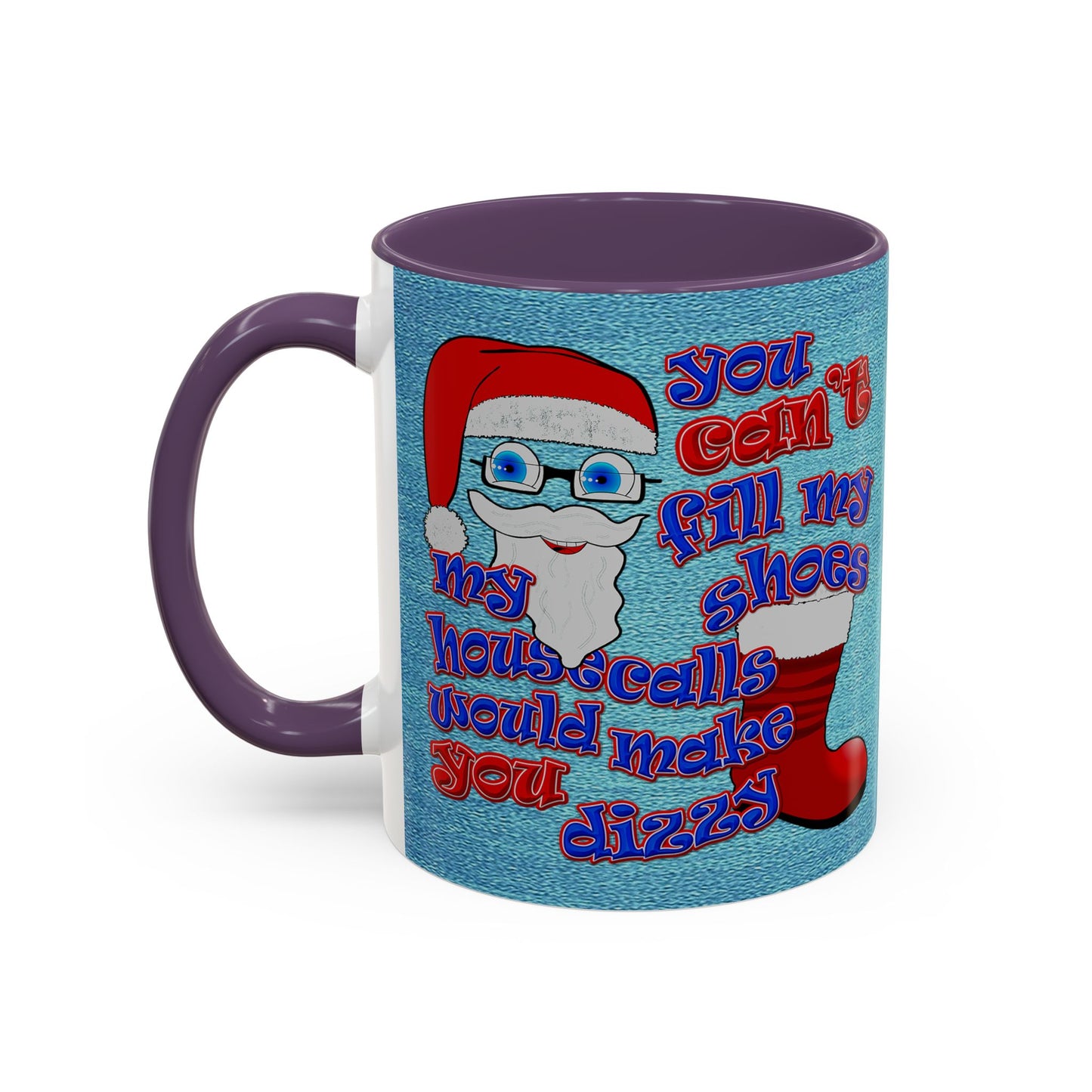 santa's shoes - Accent Mug (faded dark blue)