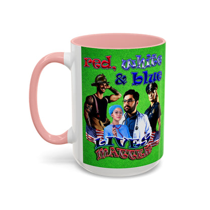rw&b lives matter - Accent Mug (green turf)